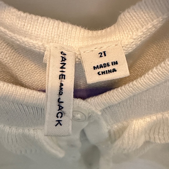 Janie and Jack White Ruffle-Trim Cardigan - Picture 2 of 4